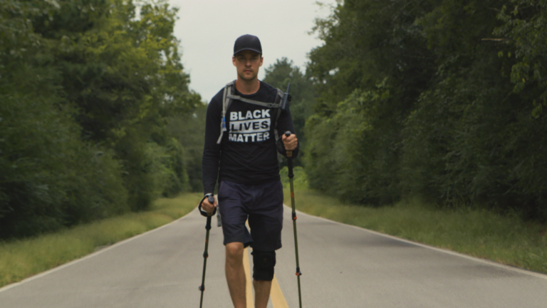 Movie Review: ‘White Man Walking’: One T-Shirt, 1,500 Miles, and a Nation on Edge
